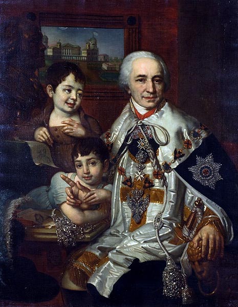 Portrait of count G.G. Kushelev with children